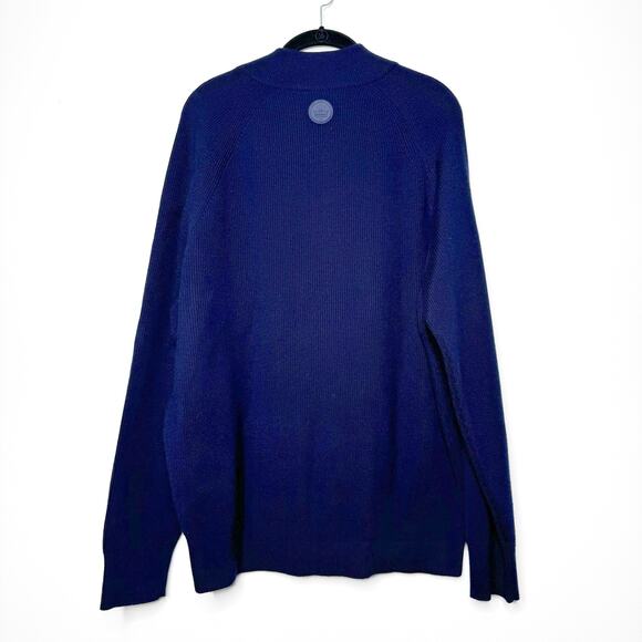 Peter Millar Crown Crafted Merino Wool Rib Mock Neck Magnetic Placket Sweater M - Picture 4 of 7